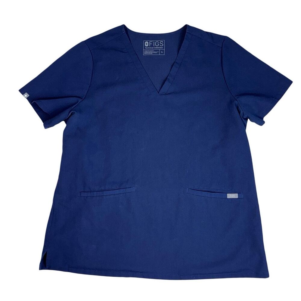 FIG WOMEN'S V NECK SCRUB SHIRT NAVY BLUE XL